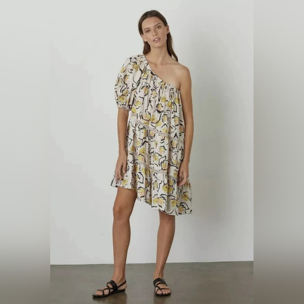 VELVET By Graham & Spencer Adalyn One Shoulder Boho Mini Dress